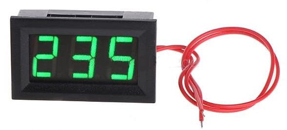 Modul voltmetr panelový 70-500V LED zelená   