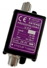 ZK01-X.S předzes.UHF 39.k.  2xF" G=20dB 12V 35mA   75/75R   
